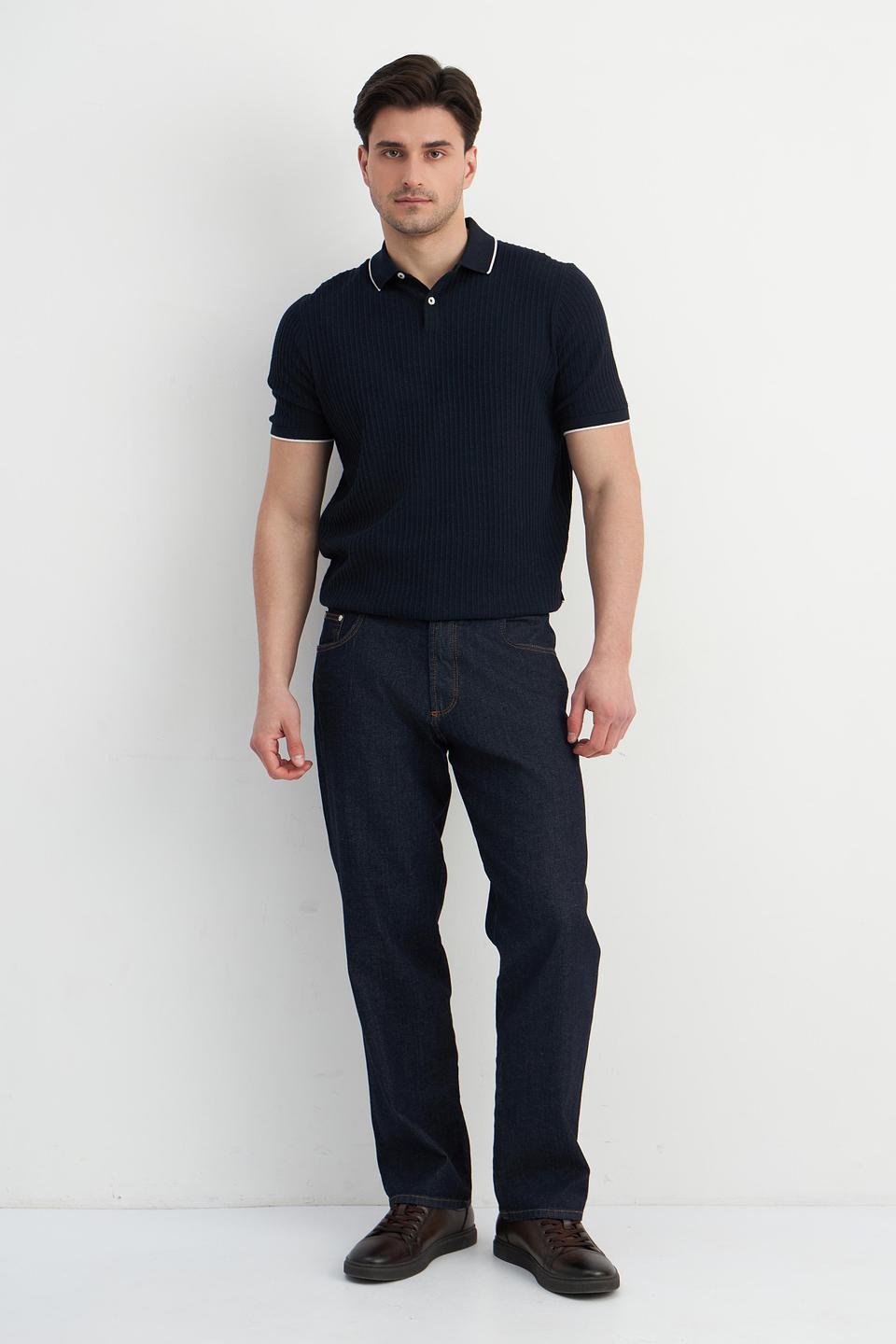 Поло Bugatti трикотажное тёмно-синее