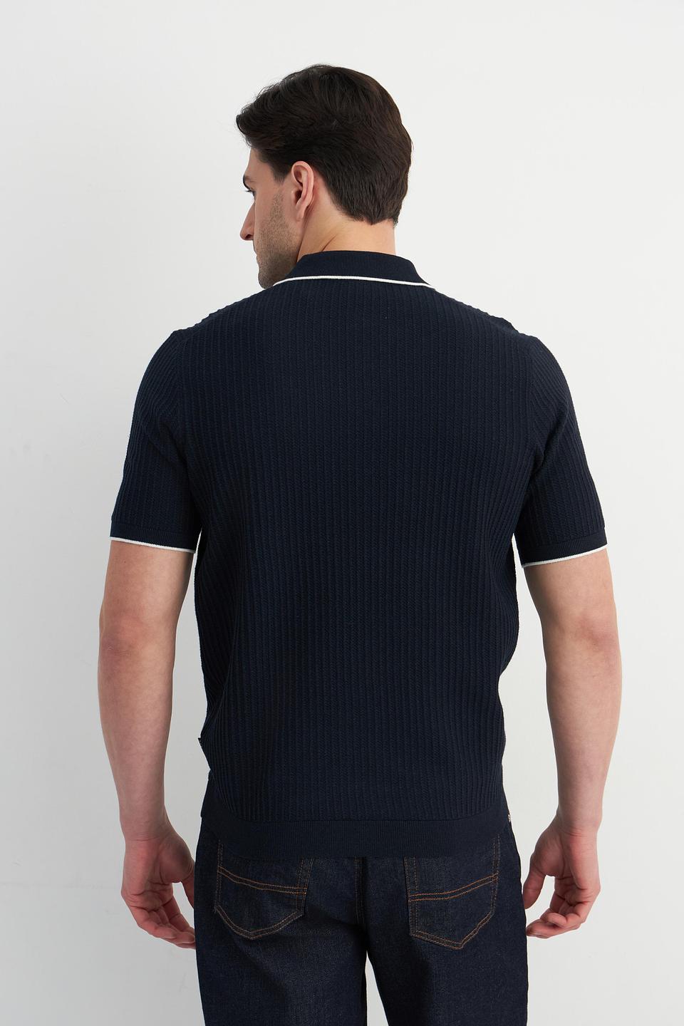 Поло Bugatti трикотажное тёмно-синее