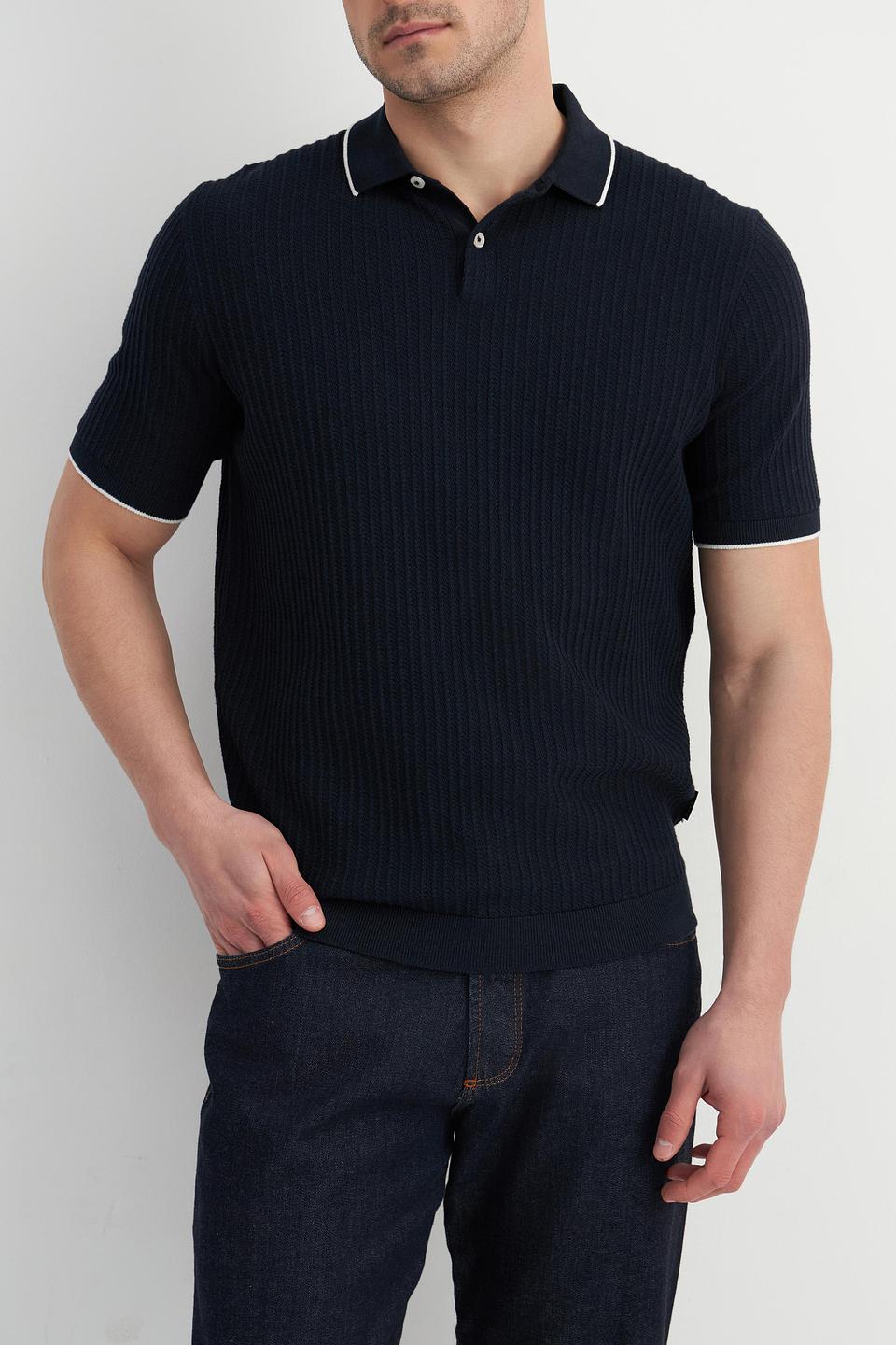 Поло Bugatti трикотажное тёмно-синее