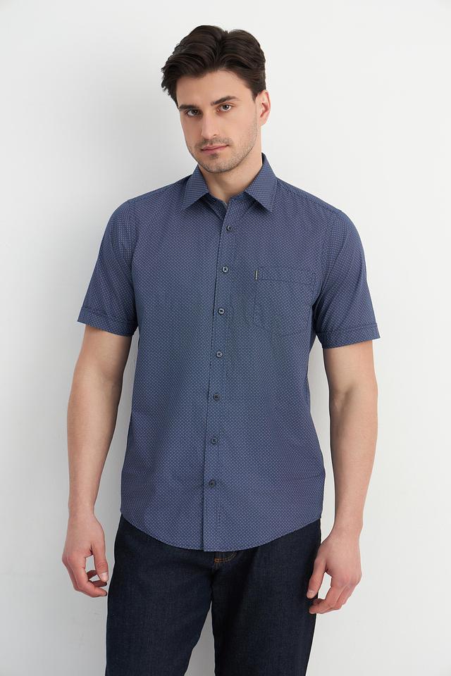 Рубашка Casa Moda с мелким рисунком синяя