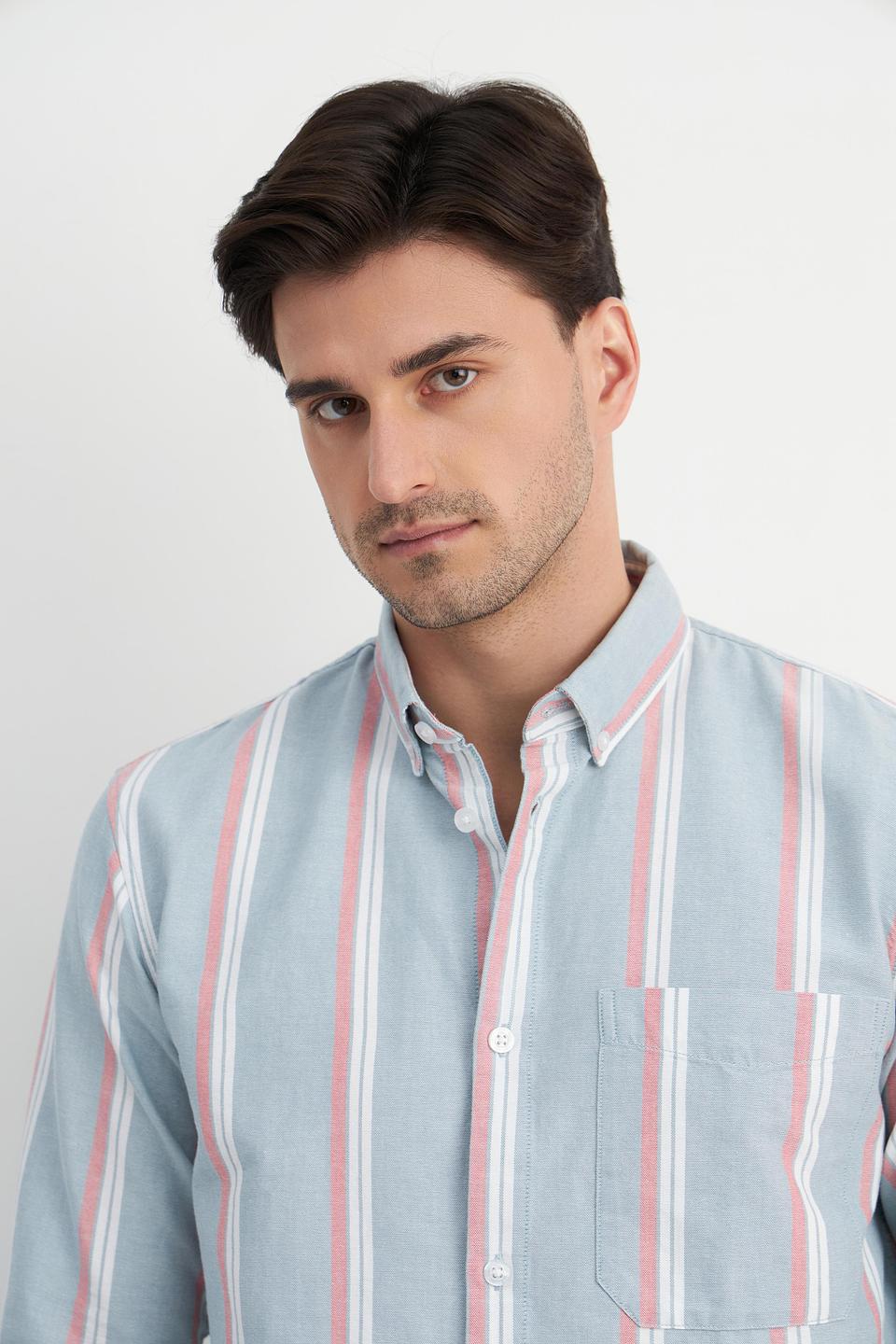 Рубашка Tom Tailor в полоску голубую