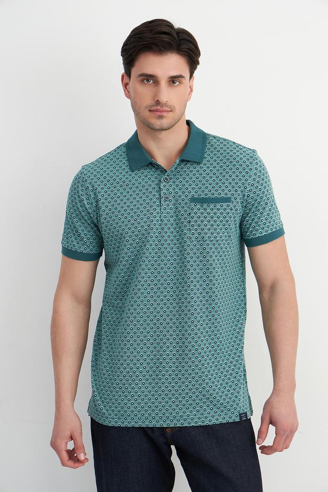 Поло Lerros с принтом зеленый