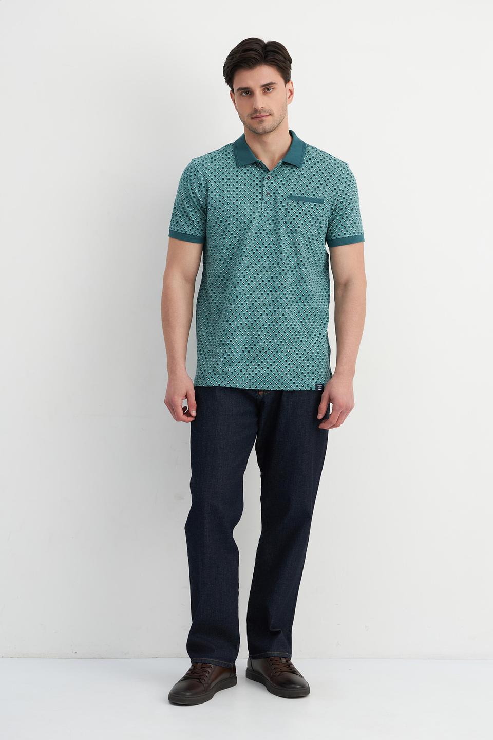 Поло Lerros с принтом зеленый