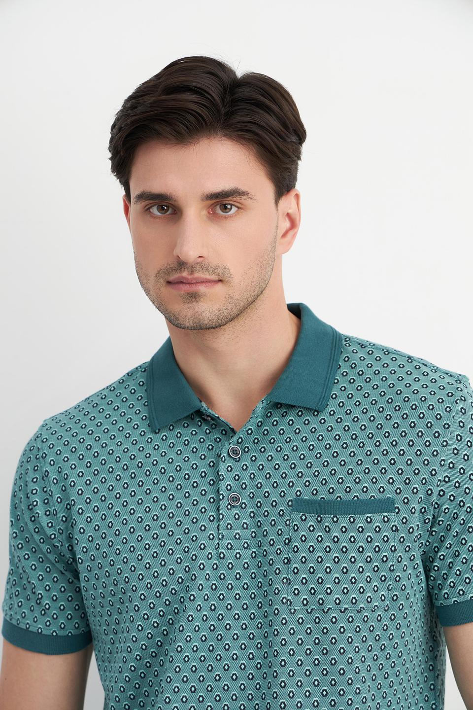 Поло Lerros с принтом зеленый