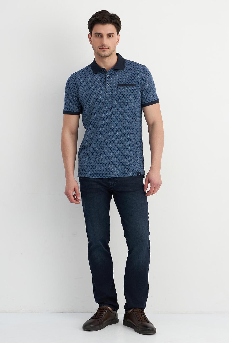 Поло Lerros с принтом синий