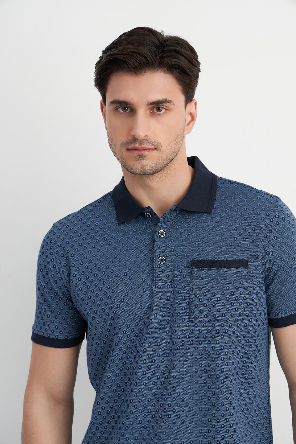 Поло Lerros с принтом синий