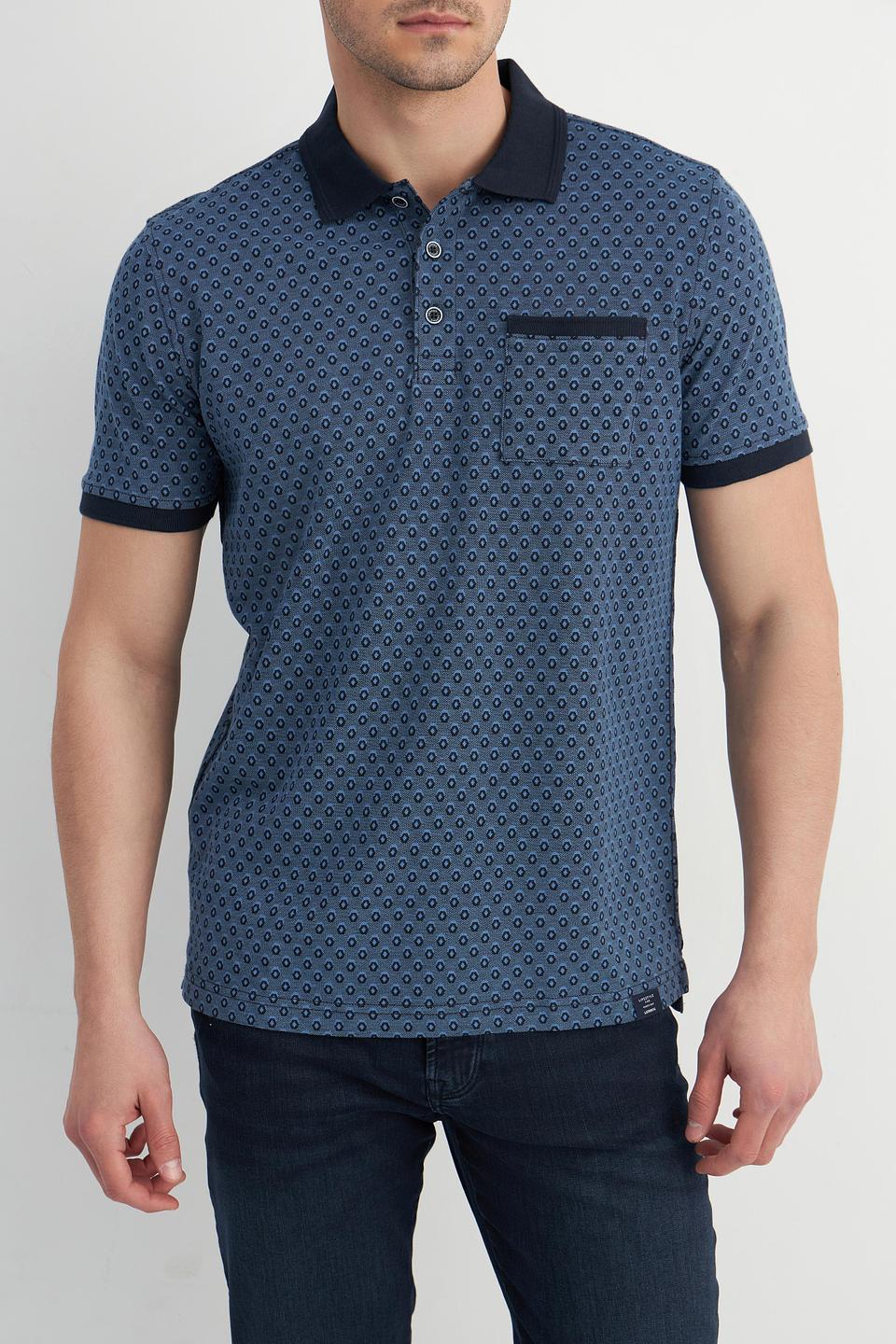 Поло Lerros с принтом синий