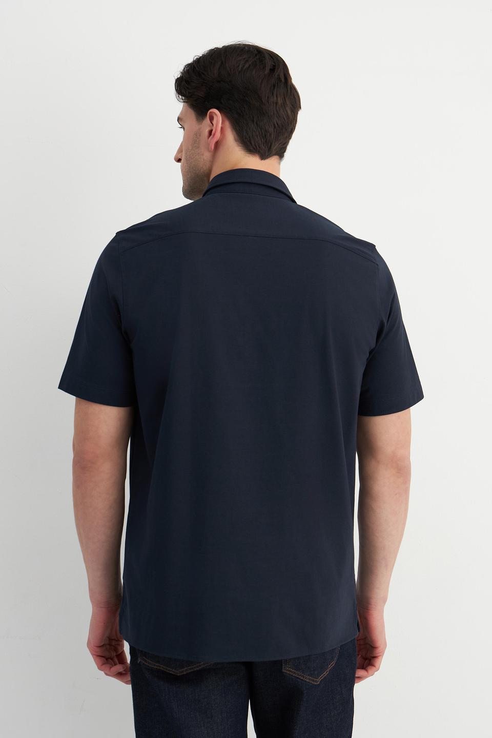 Рубашка Lerros темно-синяя с коротким рукавом