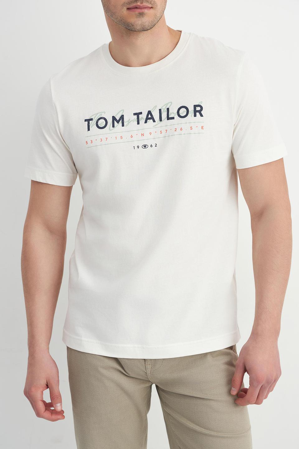 Футболка Tom Tailor белый с логотипом