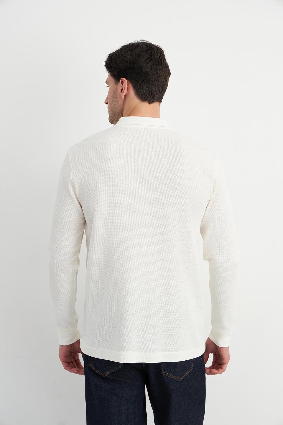 Поло Tom Tailor белое с длинным рукавом