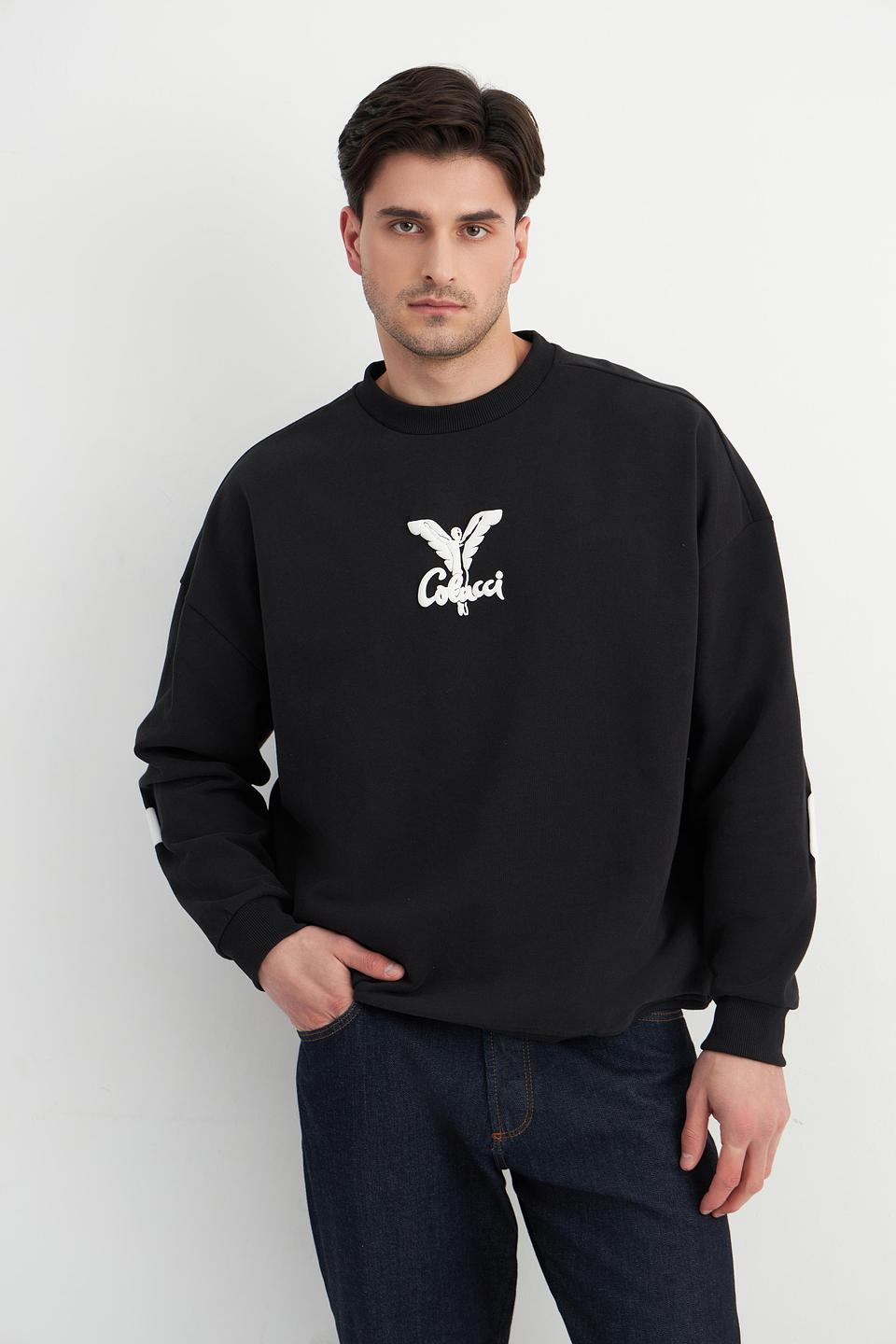 Свитшот Carlo Colucci с логотипом чёрный