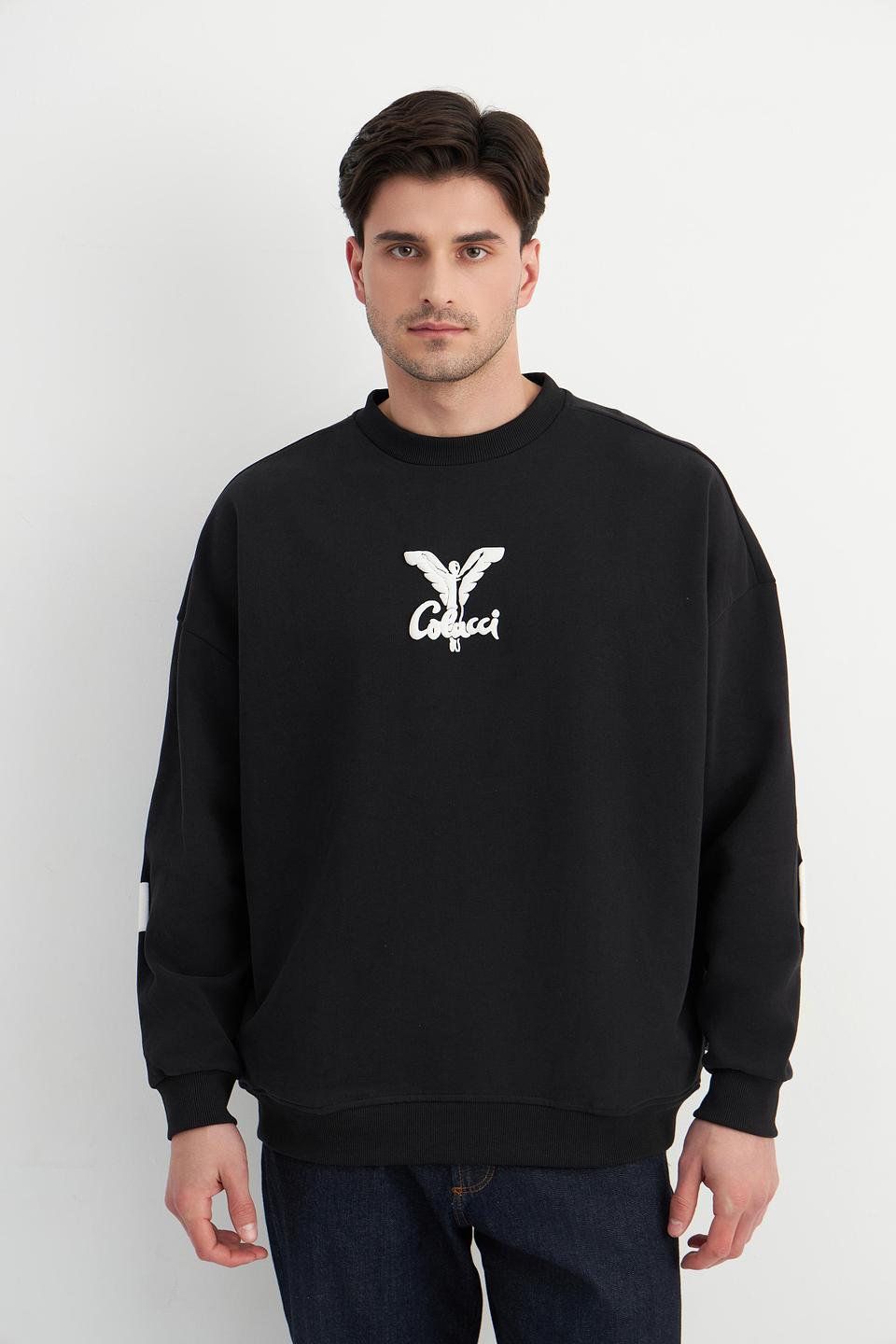 Свитшот Carlo Colucci с логотипом чёрный