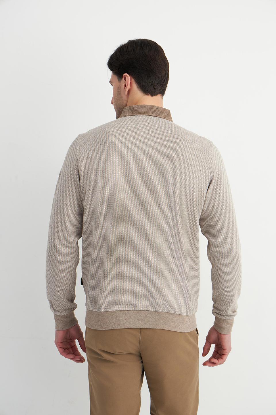 Пуловер Bugatti с воротником-поло бежевый