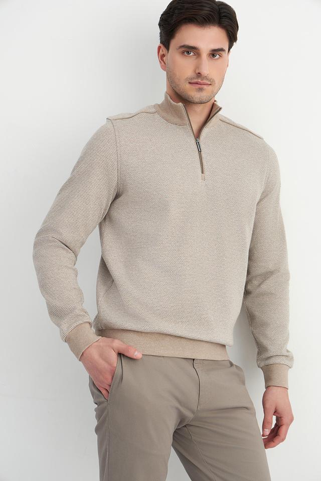 Пуловер Bugatti с молнией бежевый