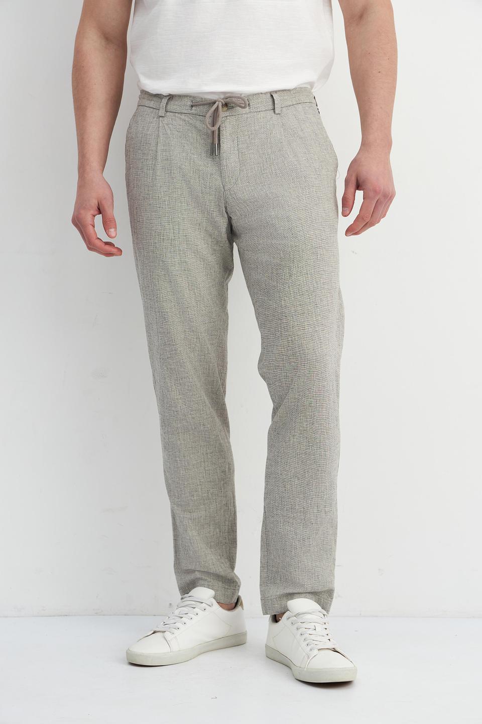 Брюки Bugatti лен, серые