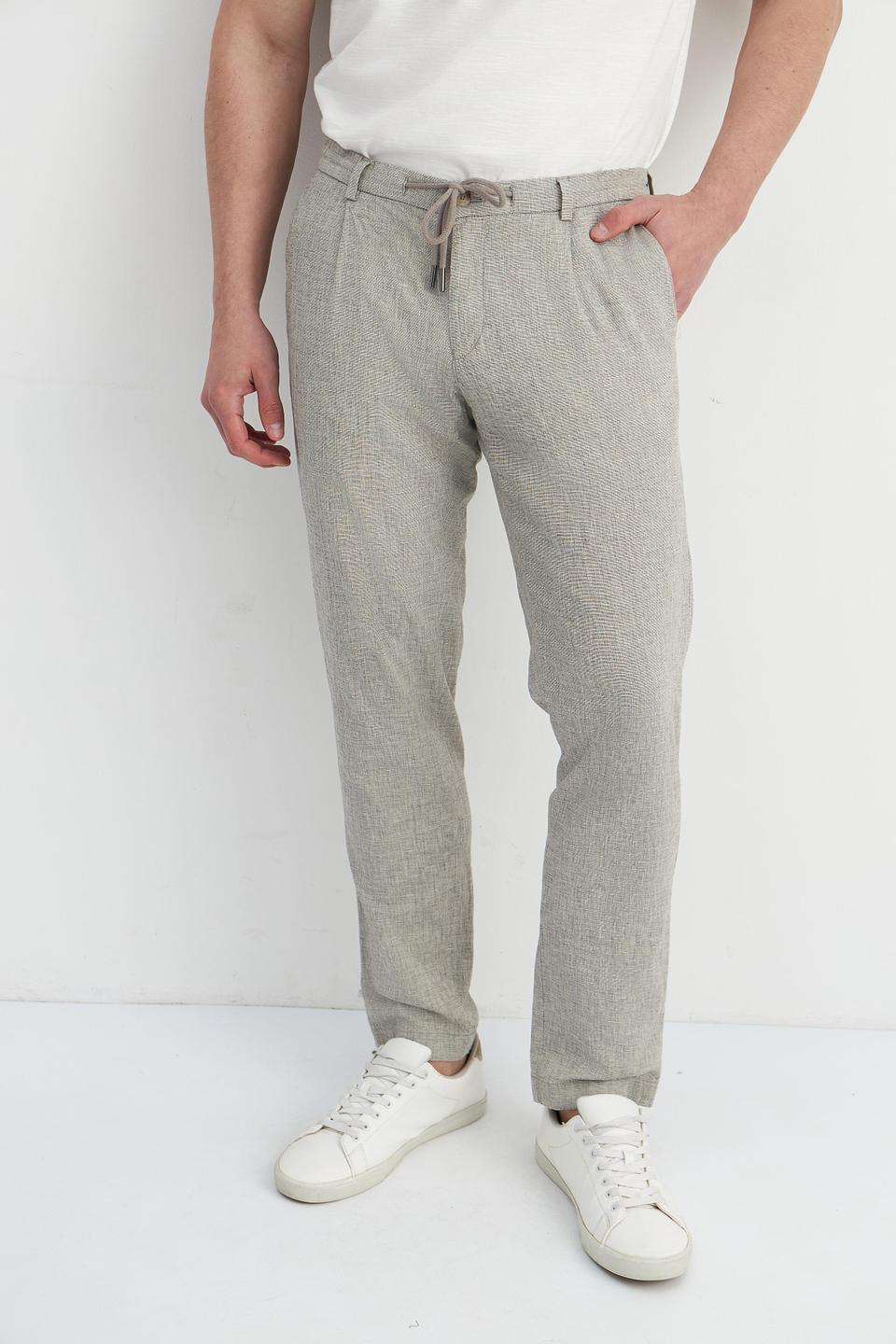 Брюки Bugatti лен, серые