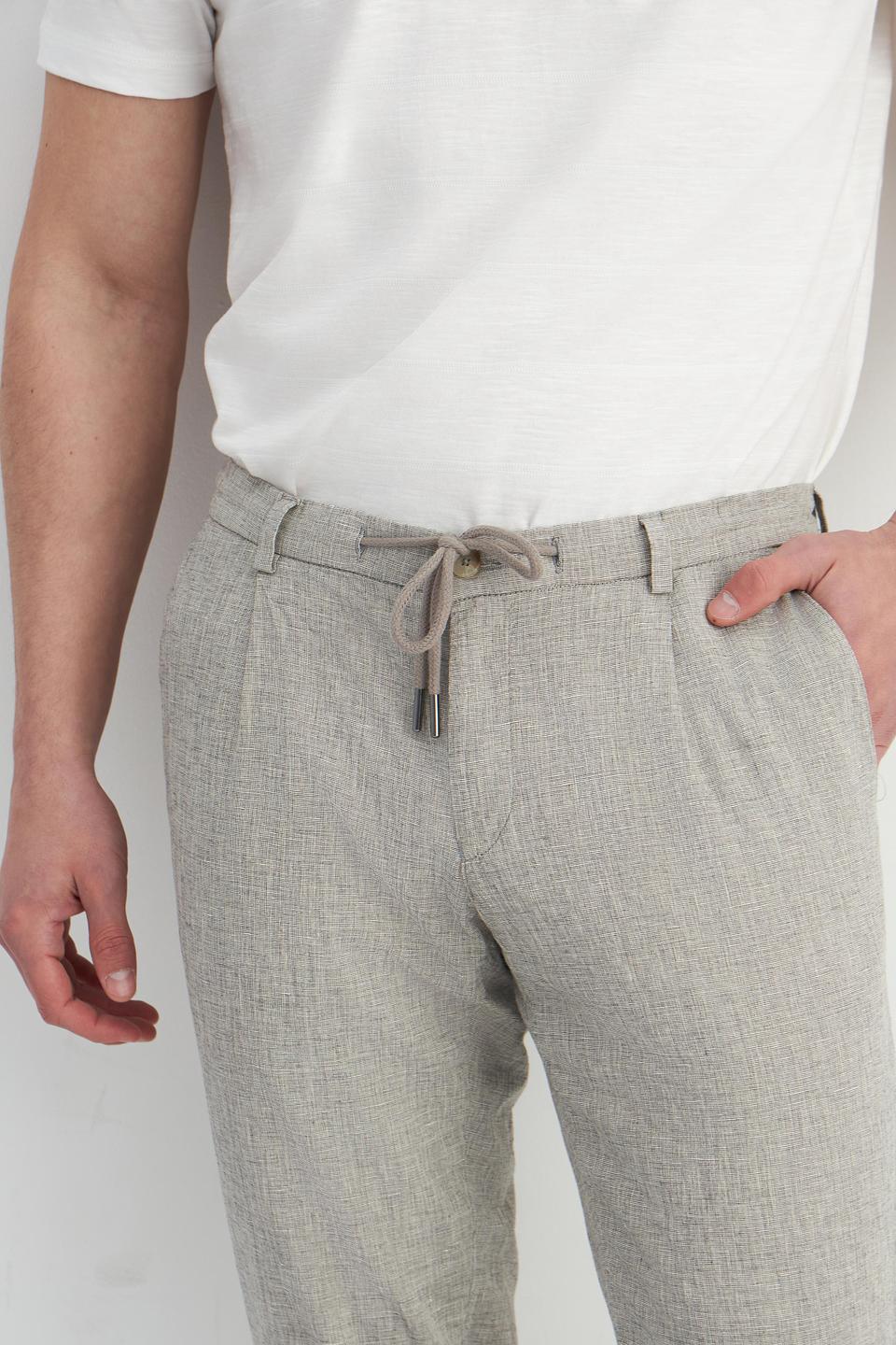Брюки Bugatti лен, серые