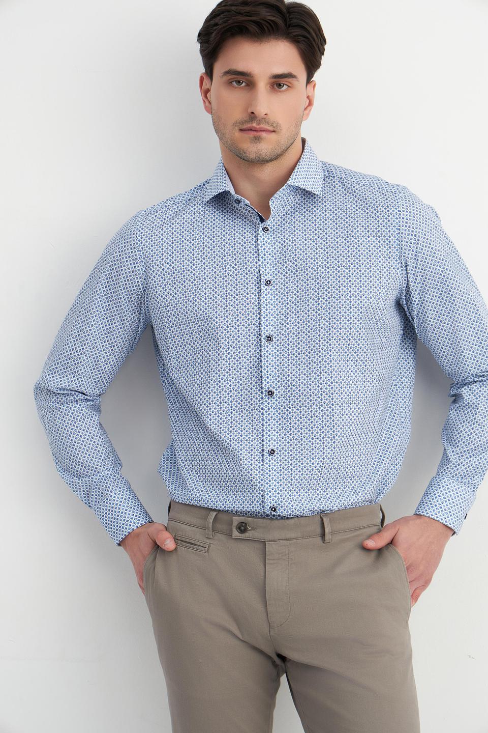 Рубашка Venti с принтом голубой