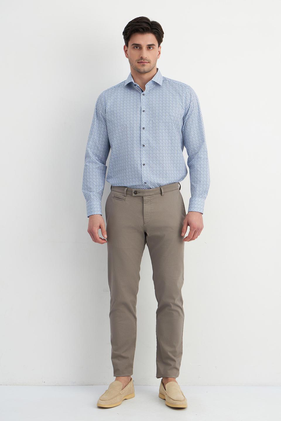 Рубашка Venti с принтом голубой