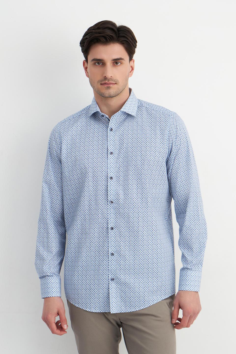 Рубашка Venti с принтом голубой