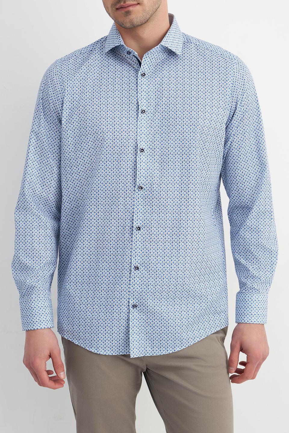 Рубашка Venti с принтом голубой