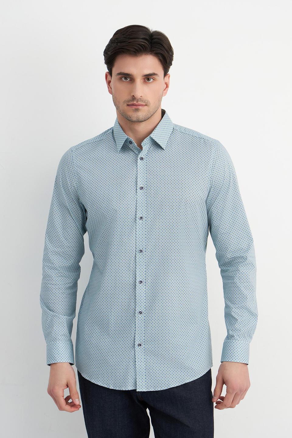 Рубашка Venti в мелкий принт голубой