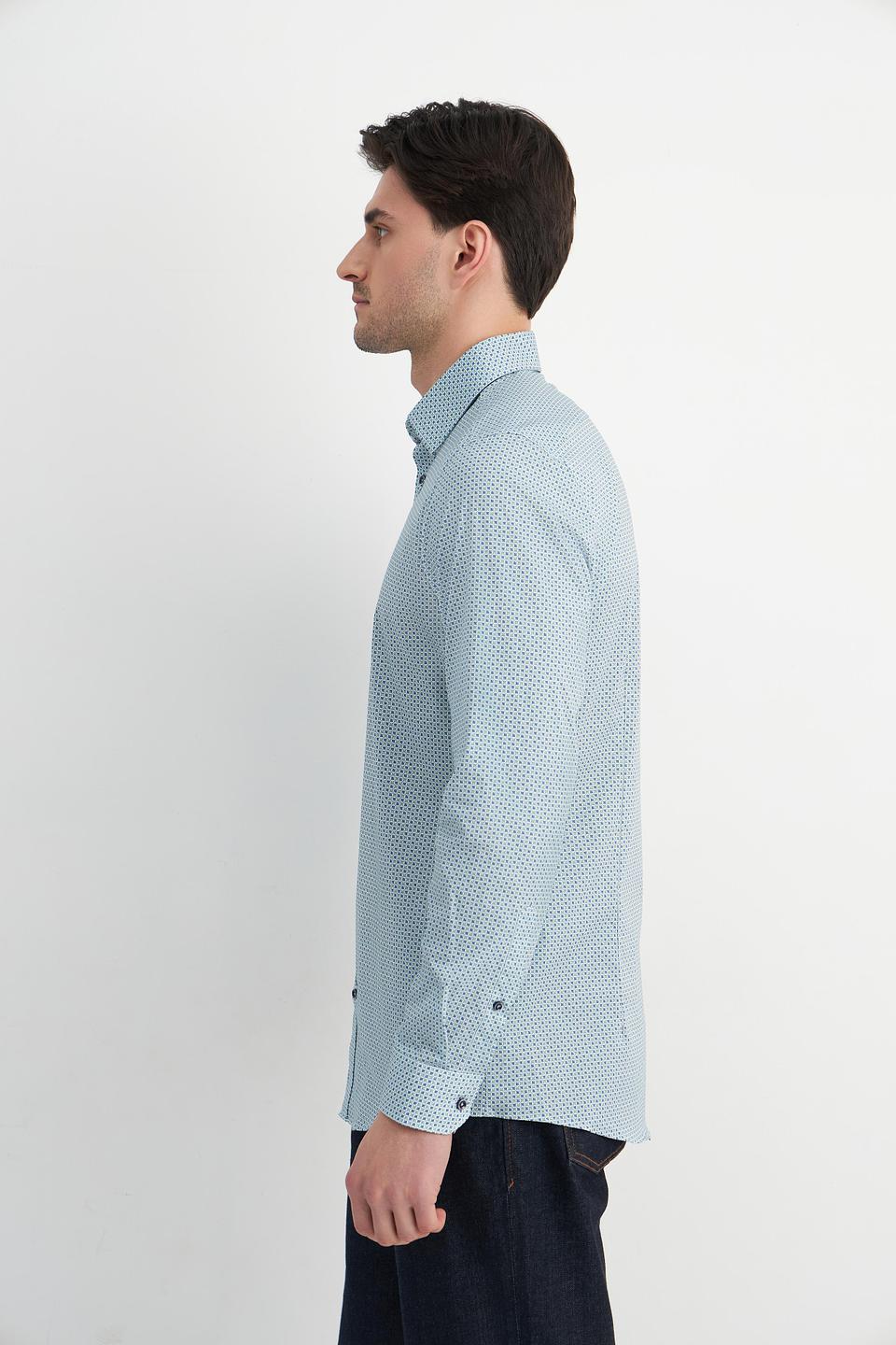 Рубашка Venti в мелкий принт голубой