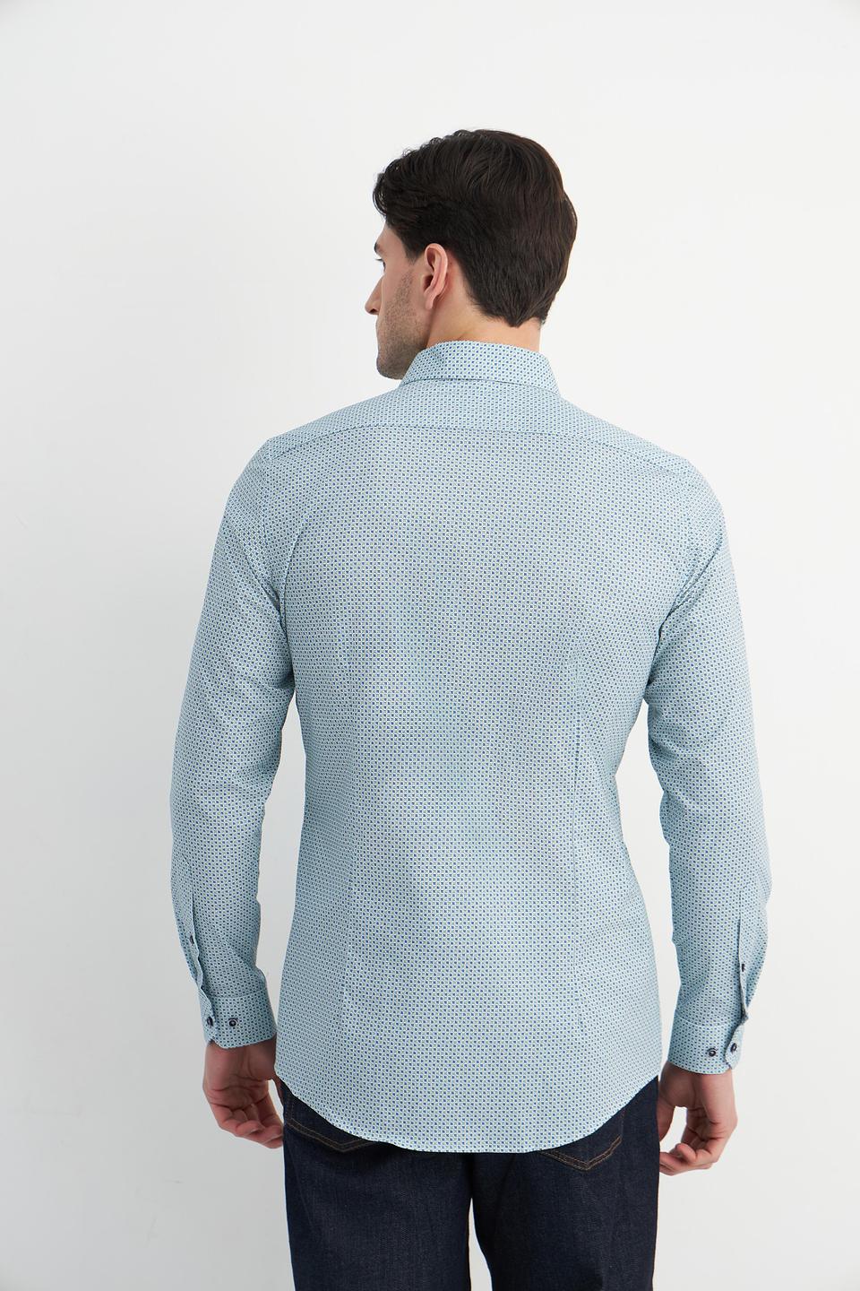 Рубашка Venti в мелкий принт голубой