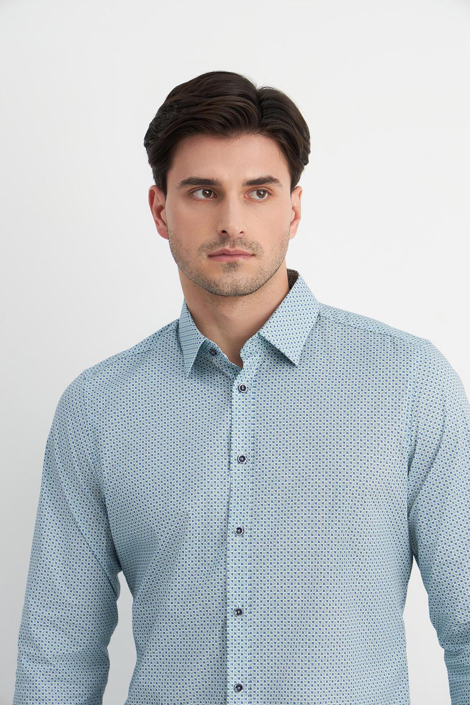 Рубашка Venti в мелкий принт голубой