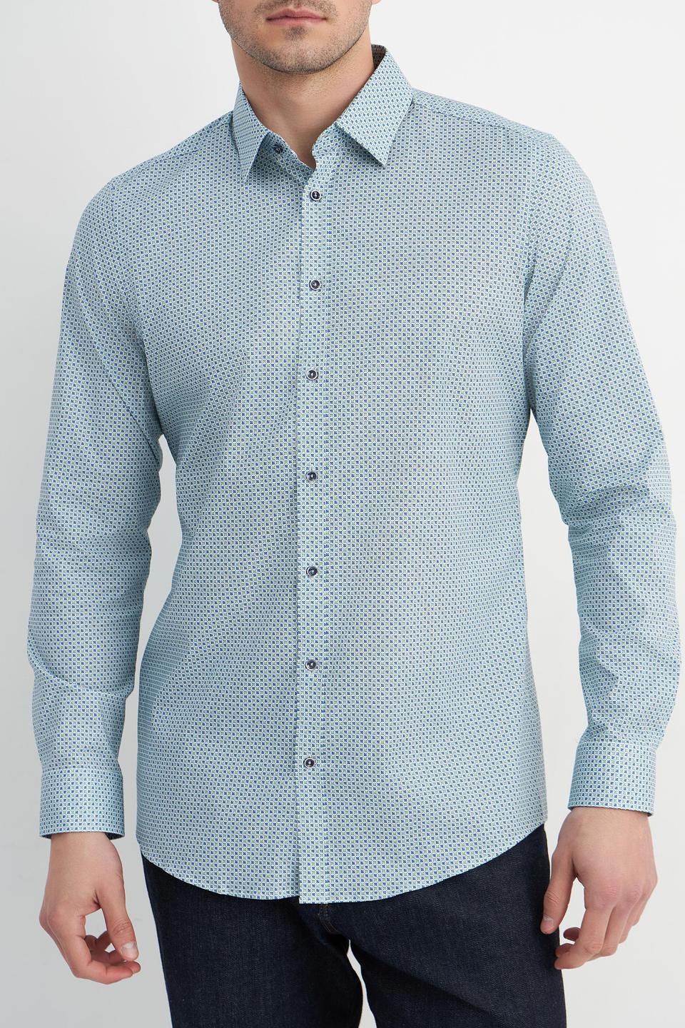 Рубашка Venti в мелкий принт голубой