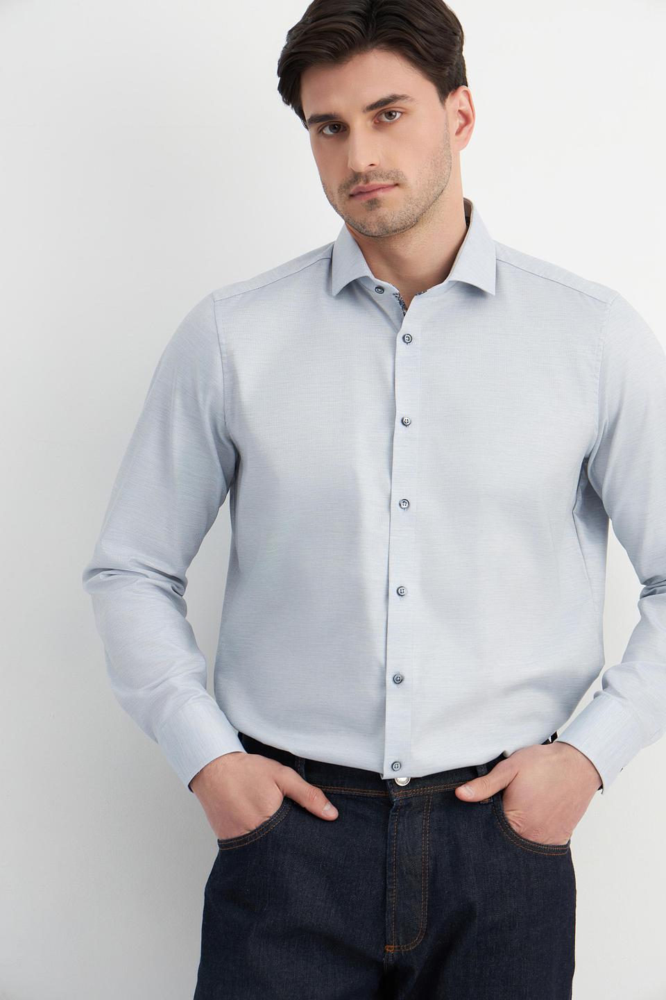 Рубашка Venti приталенная светло-голубая