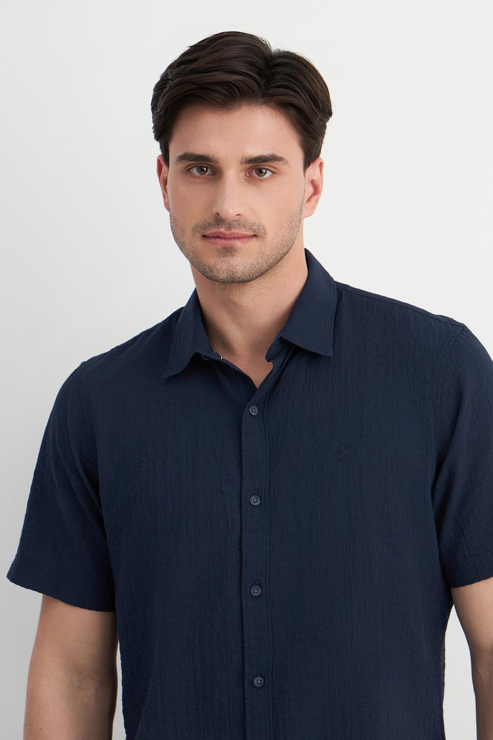 Рубашка Lerros с вышивкой синяя