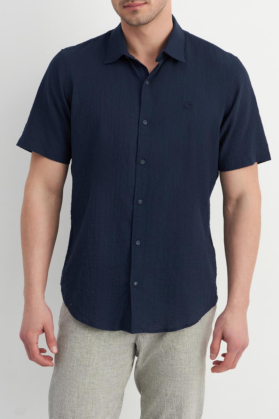 Рубашка Lerros с вышивкой синяя