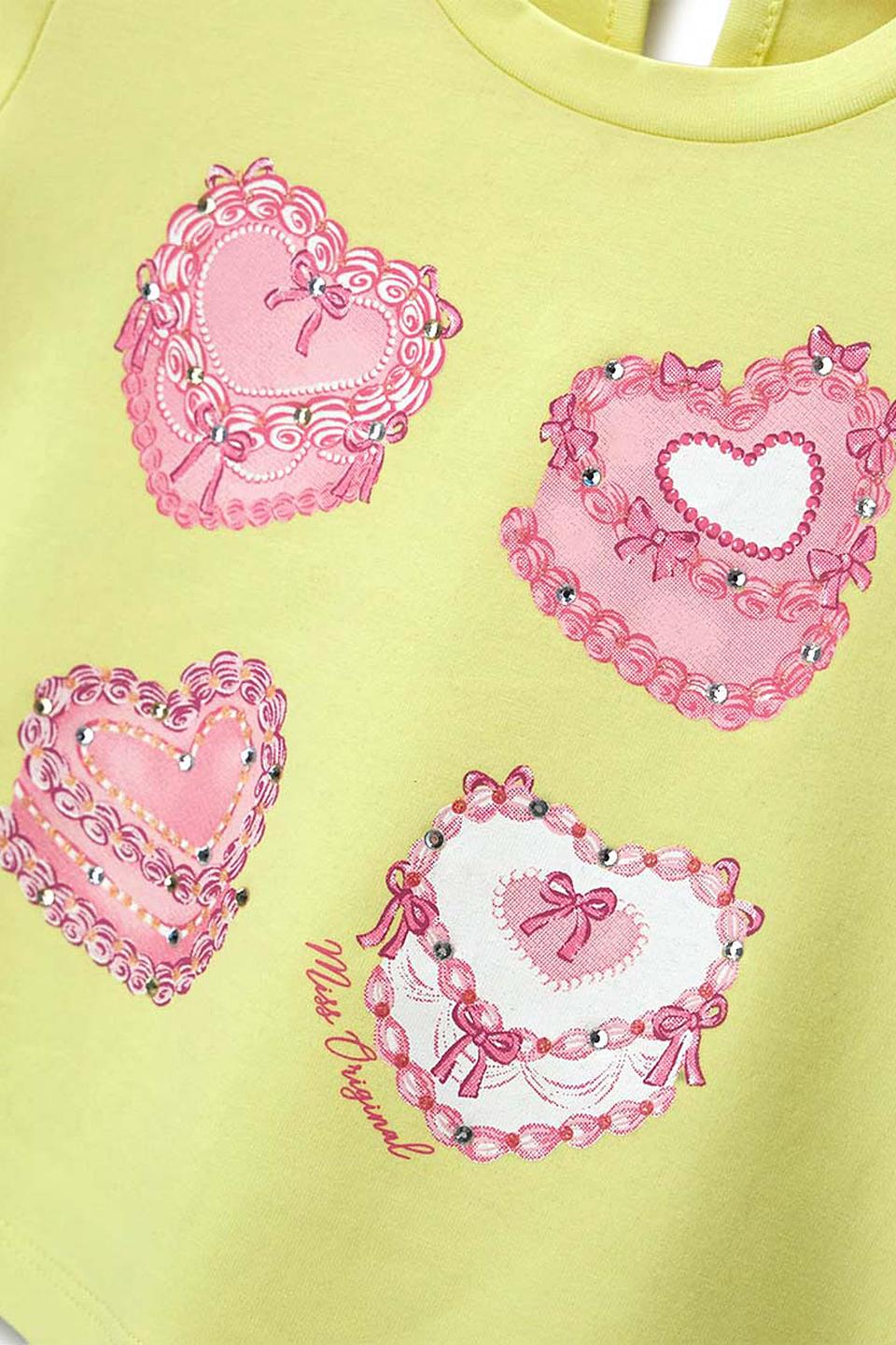 Футболка Original Marines с сердечками лайм