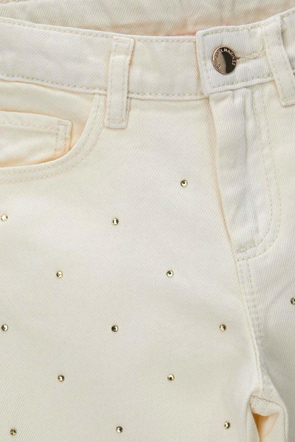 Джинсы Original Marines со стразами, бежевые