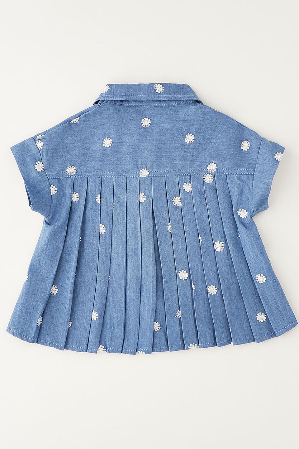 Блуза Sarabanda с цветами голубая