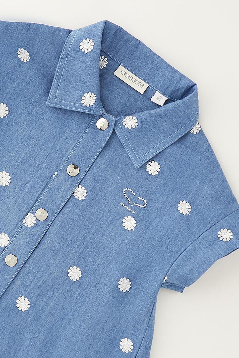 Блуза Sarabanda с цветами голубая