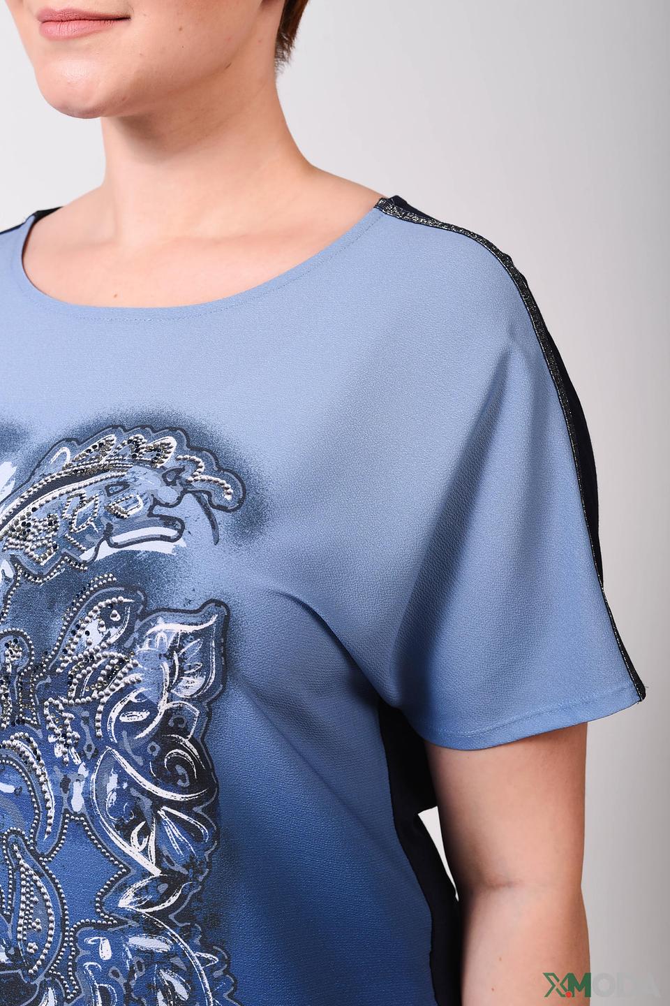 Футболка Thomas Rabe с принтом голубая