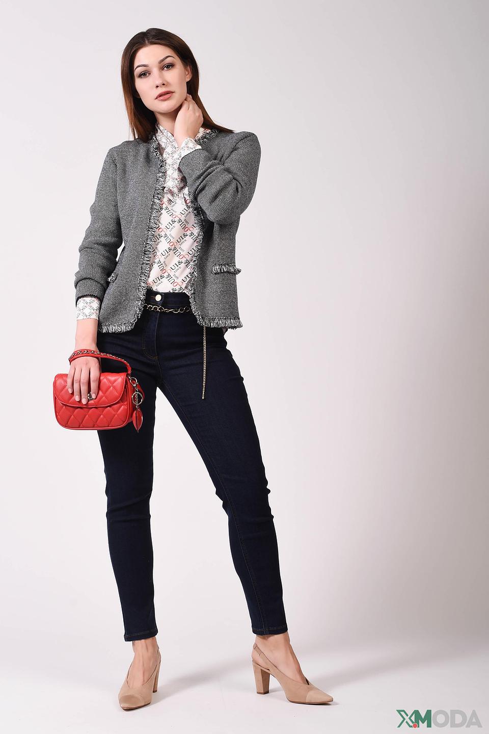 Жакет Via Appia серый в клетку