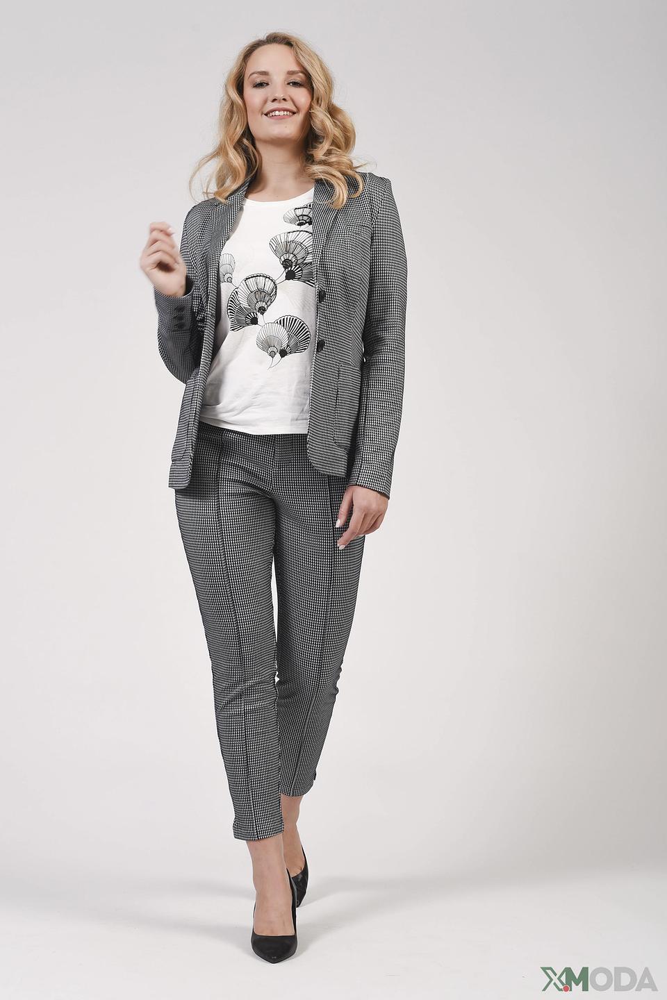 Жакет Oui в клетку серый