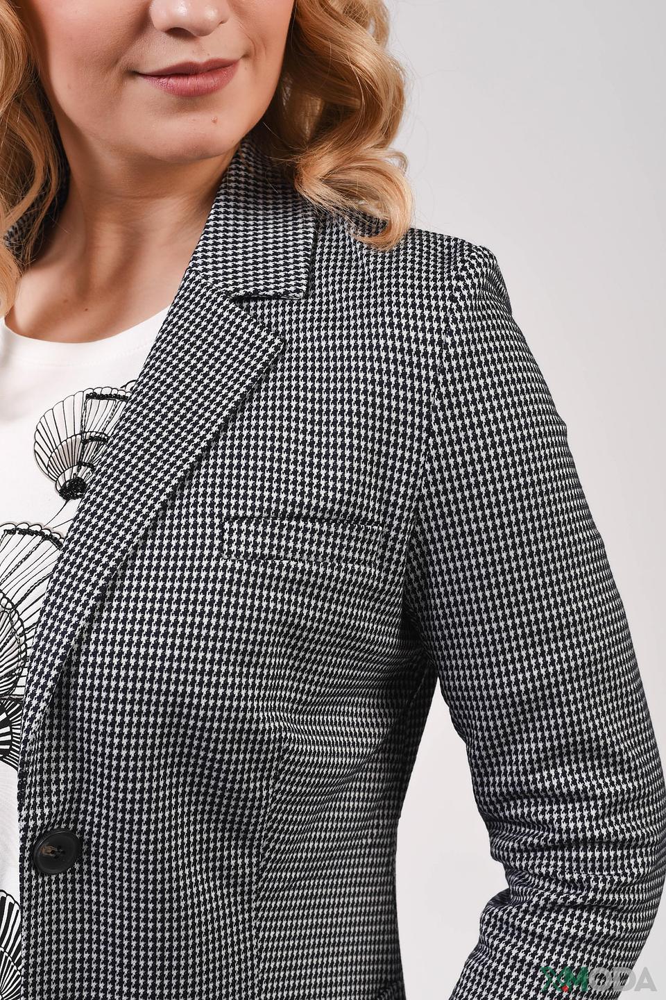 Жакет Oui в клетку серый