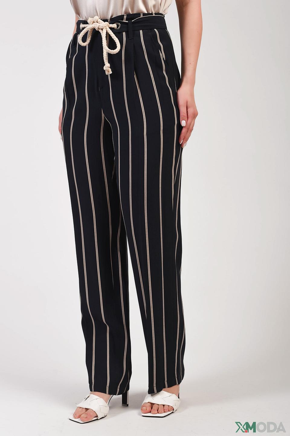 Брюки в полоску Oui чёрно-белые