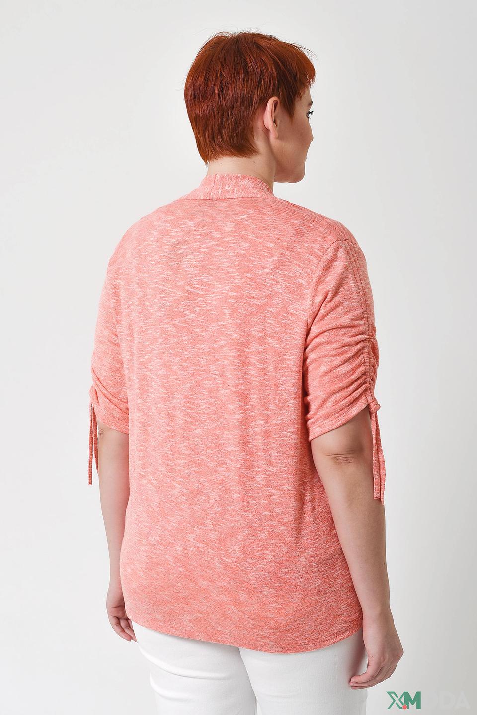 Жакет Lebek с рукавами-буфами коралловый