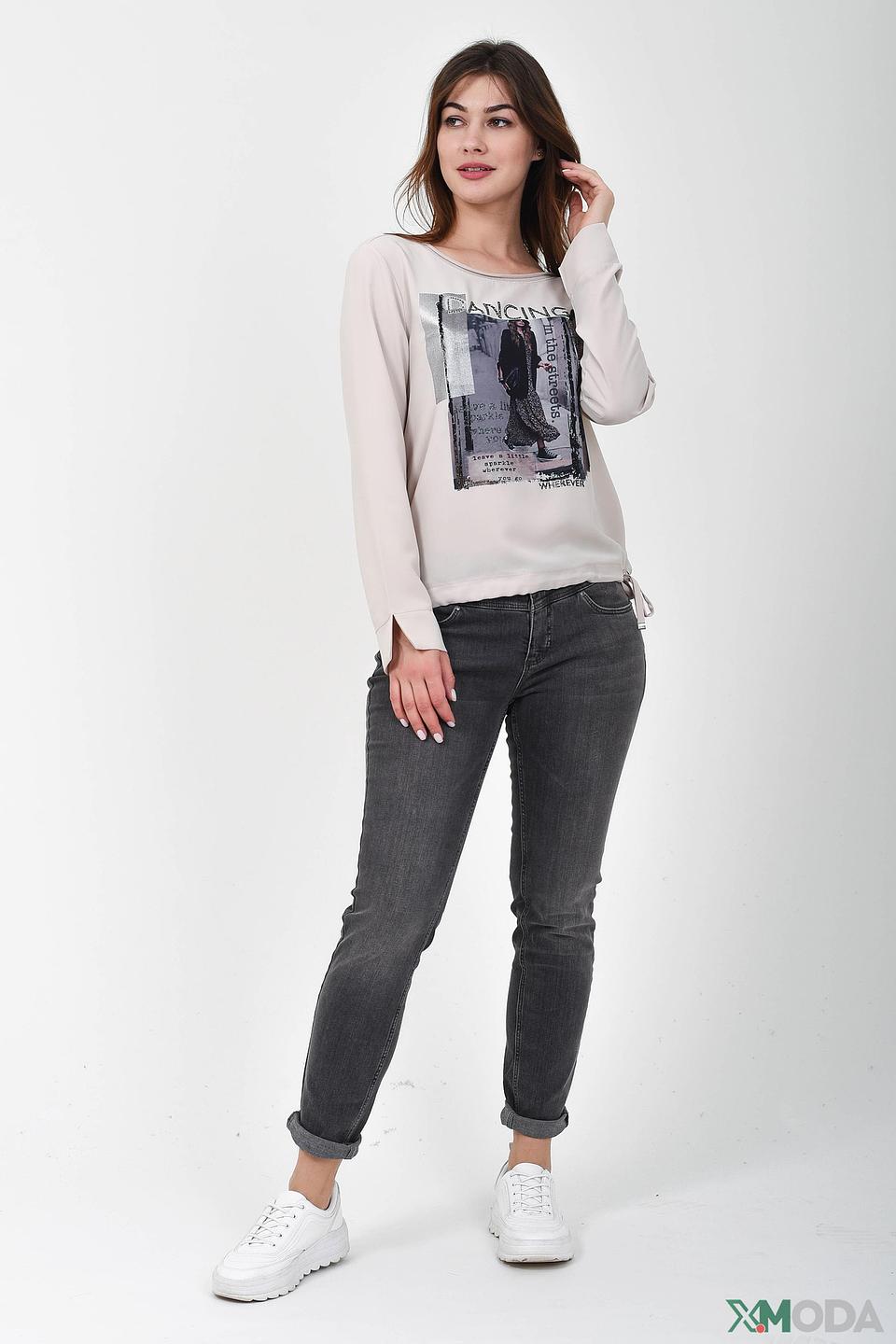 Блуза Monari с принтом бежевая