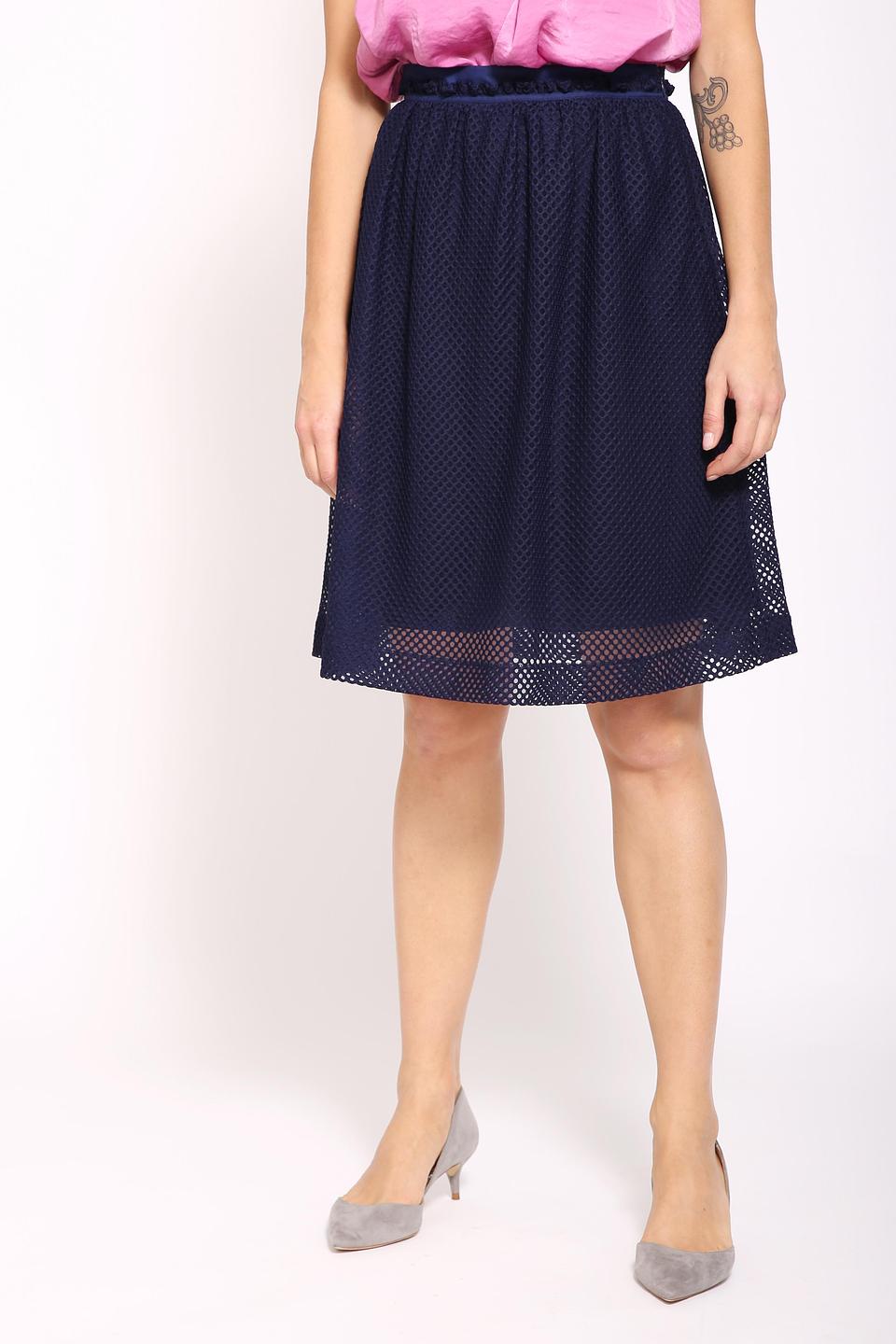 Юбка Just Valeri плиссе тёмно-синяя