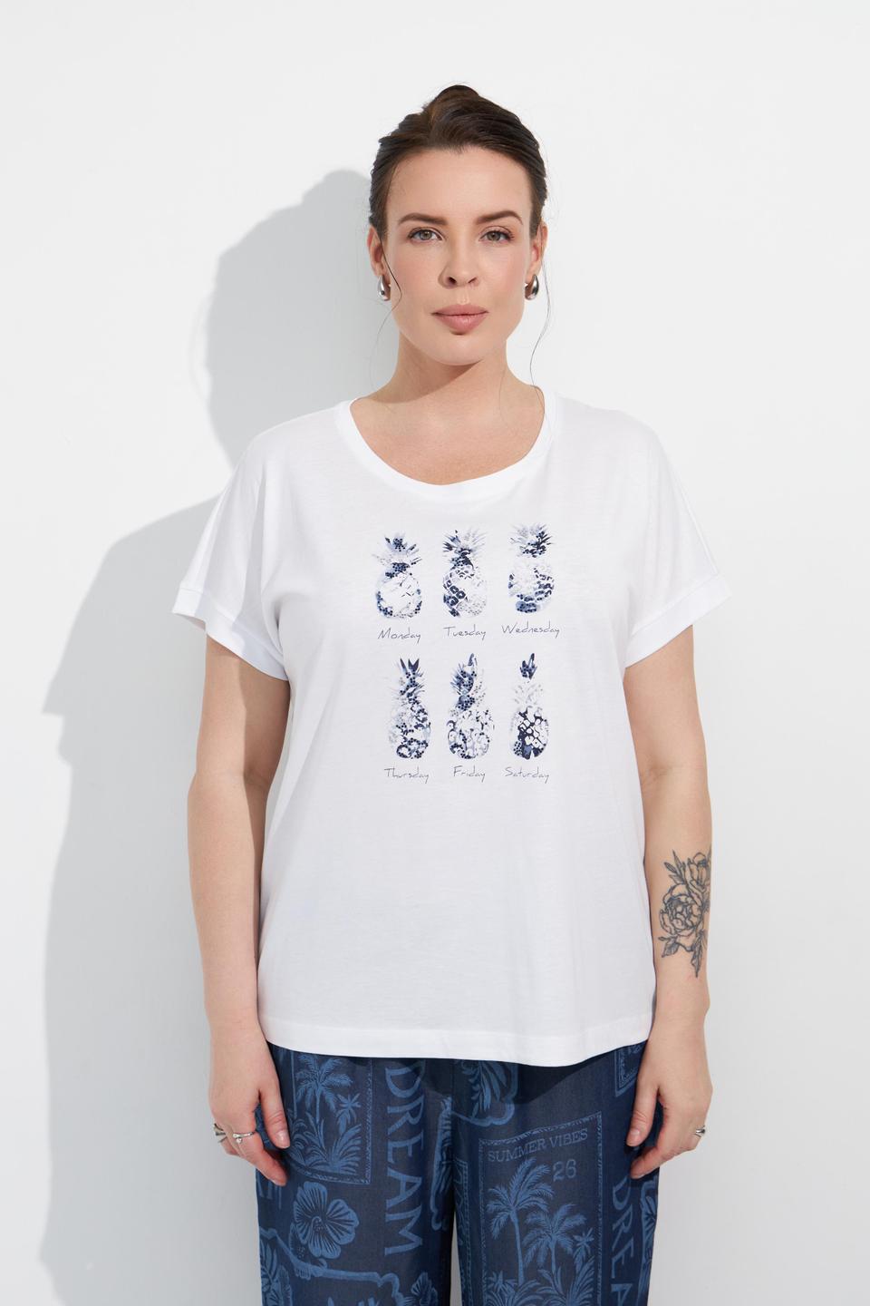 Белая футболка с принтом Rabe collection