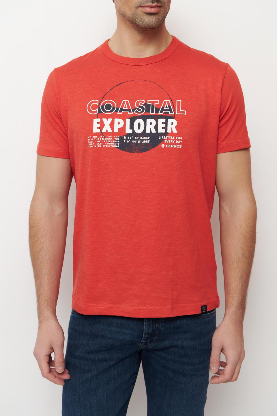 Красная футболка Lerros с принтом Coastal Explorer