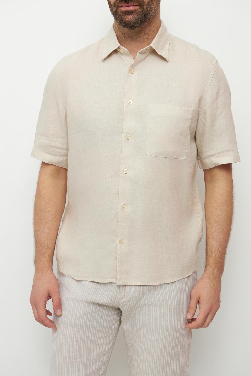 Бежевая рубашка с коротким рукавом Marc O Polo