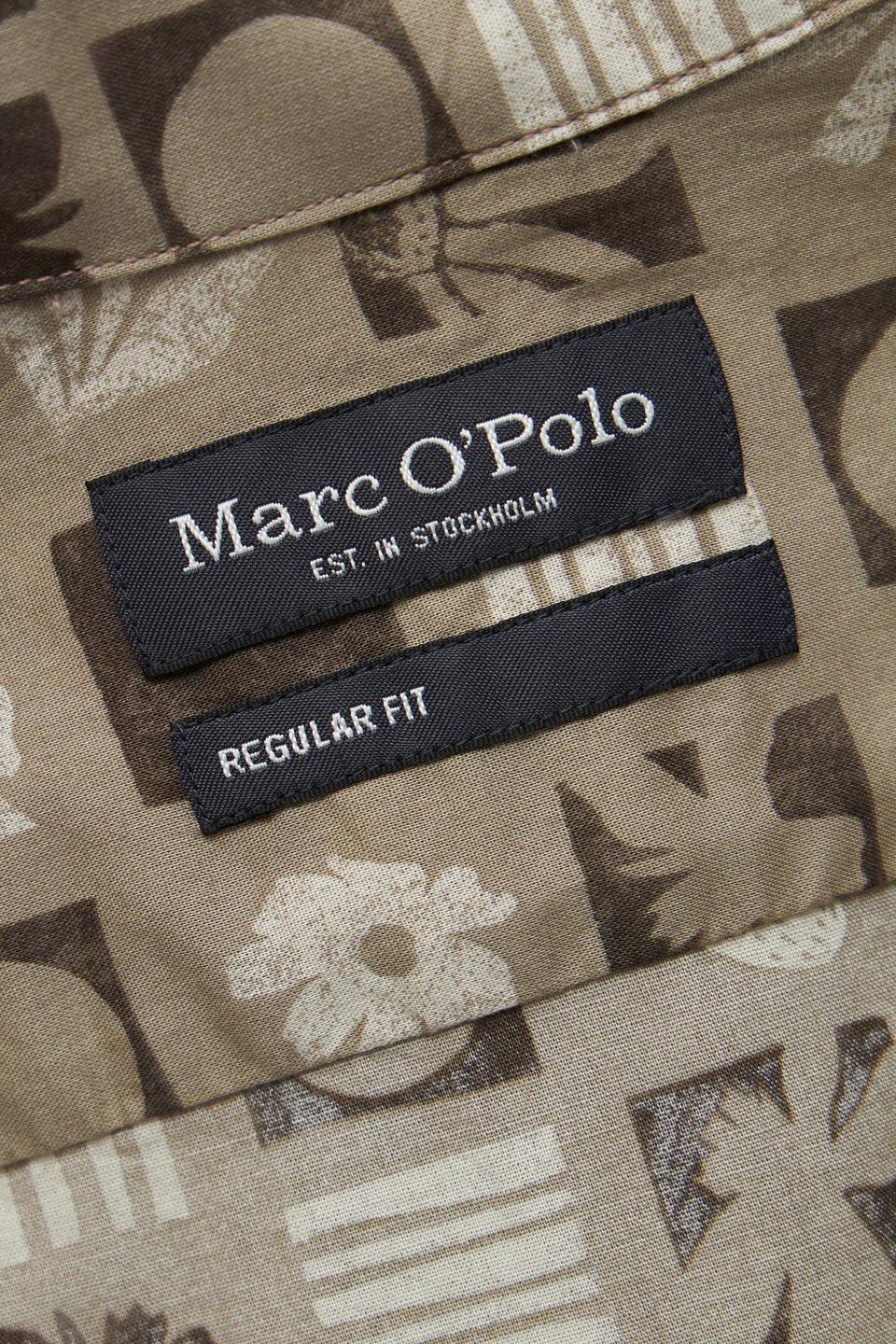Рубашка с коротким рукавом Marc O Polo с принтом в бежевом цвете