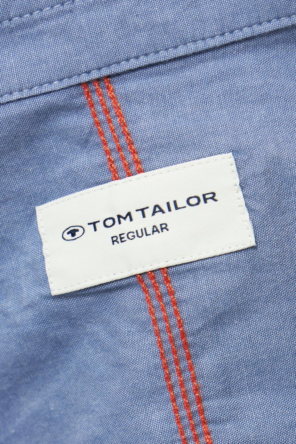 Голубая рубашка в клетку с коротким рукавом Tom Tailor